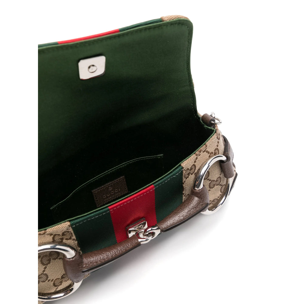 Gucci Neutrals Shoulder Bags Women horsebit GG logo purse handbag