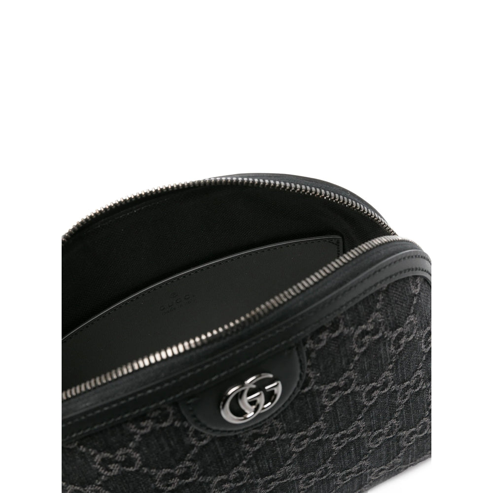 Gucci Black Satchel Cross Body Bag ladies handbag purse GG logo