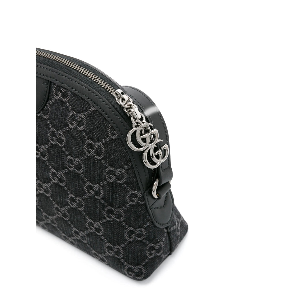 Gucci Black Satchel Cross Body Bag ladies handbag purse GG logo