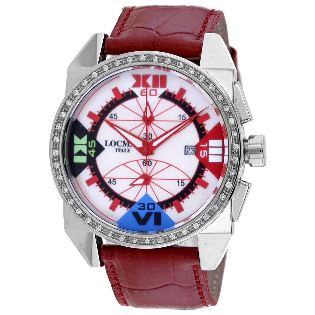 Locman Ladies Diamond Classic watch red silver water resistant