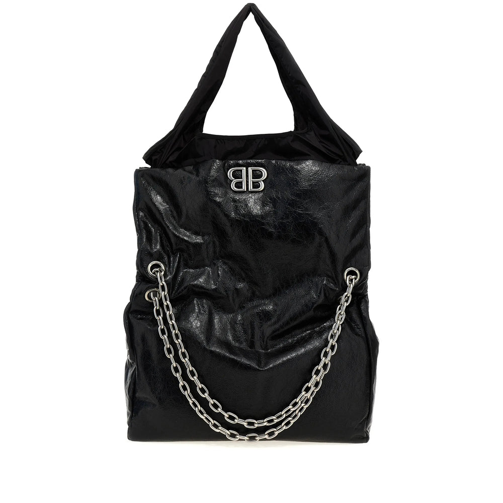 Balenciaga Black Tote Bag Ladies Purse Handbag leather silver hardware