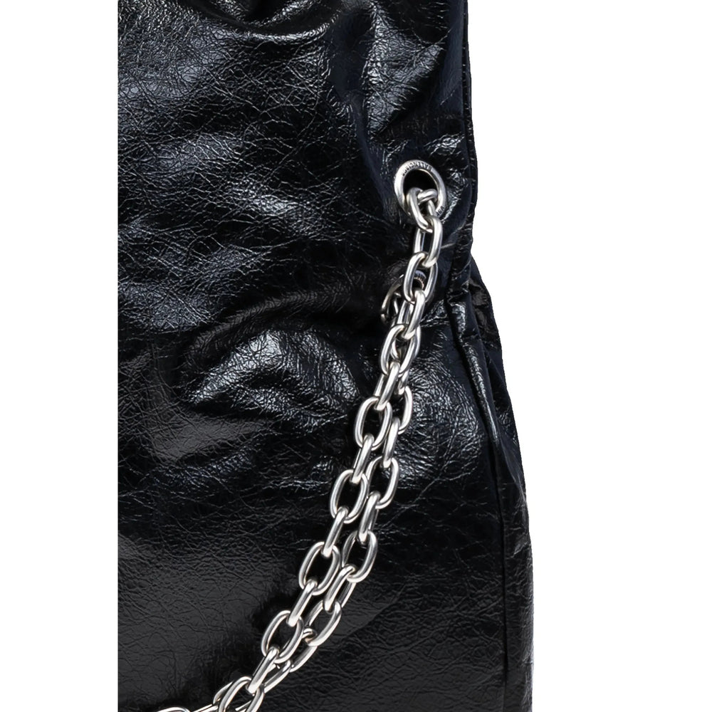 Balenciaga Black Tote Bag Ladies Purse Handbag leather silver hardware