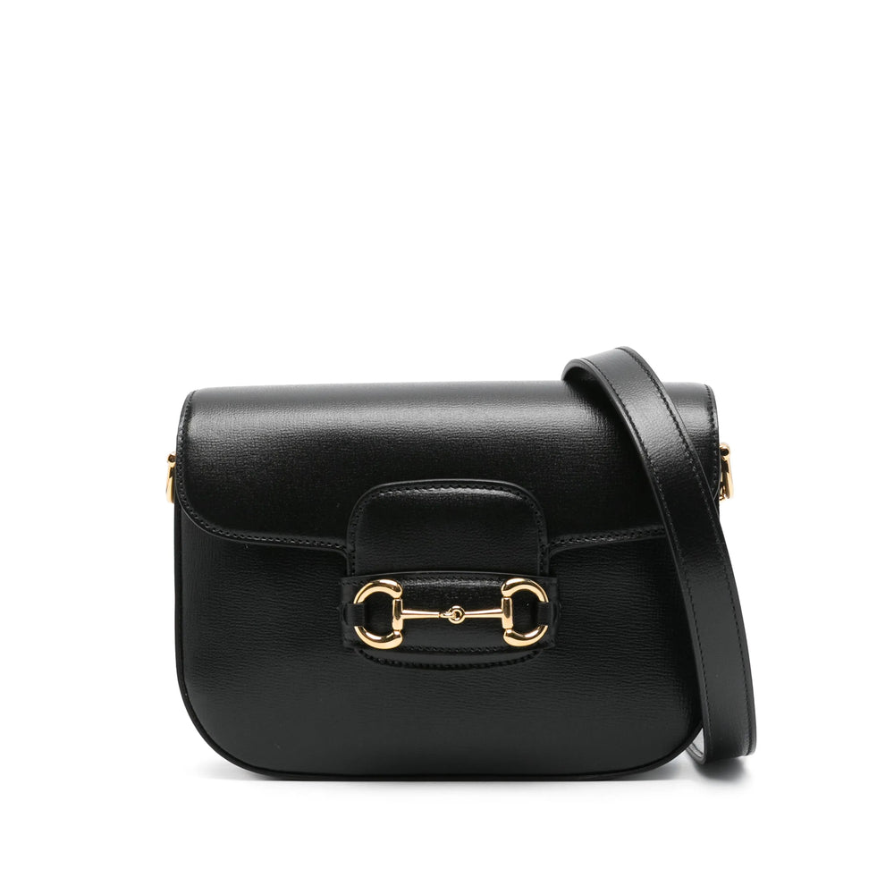 Gucci Black Shoulder Bags ladies leather purse handbag horsebit