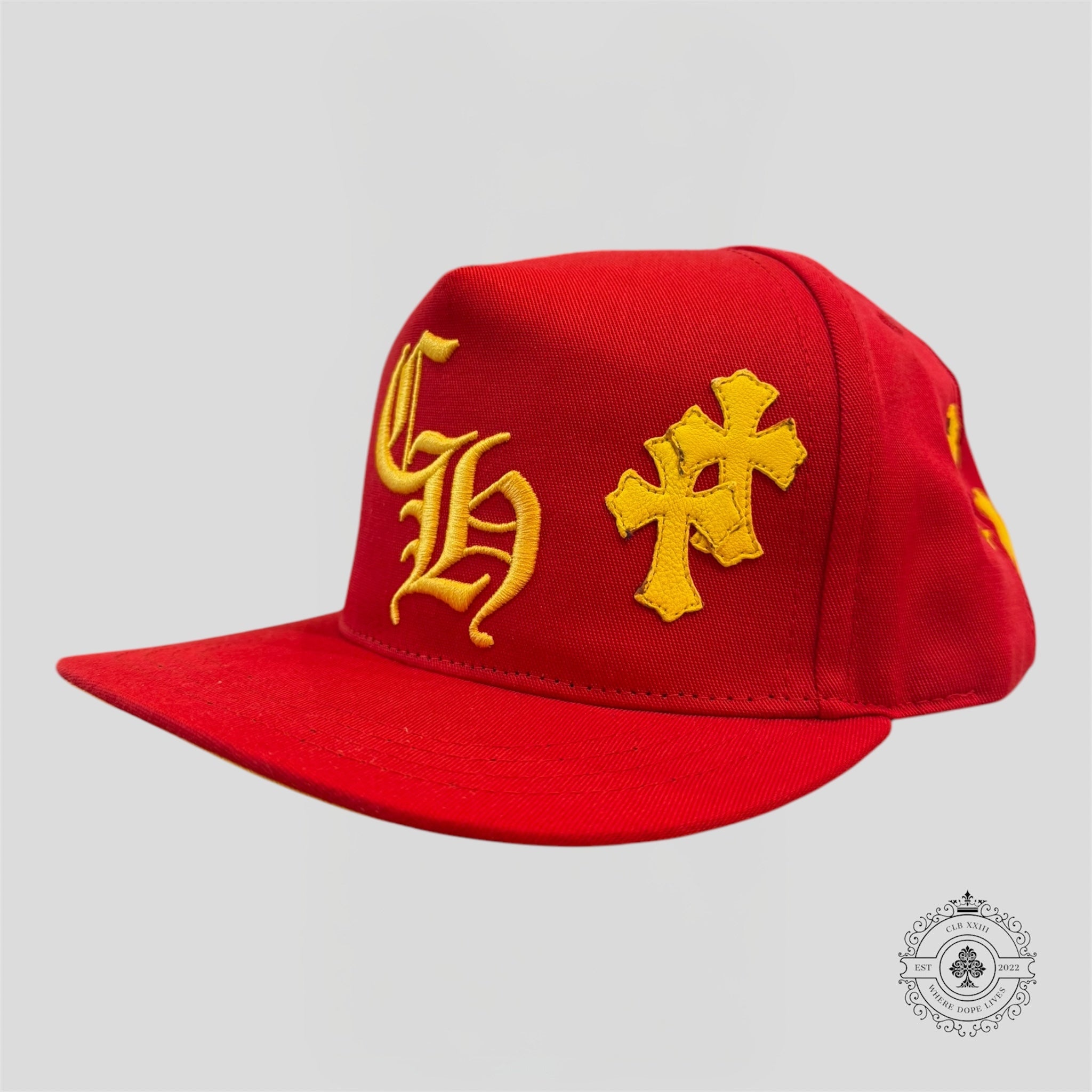 Chrome Hearts Cross Patch Hat in Red / Yellow Cap trucker men's unisex