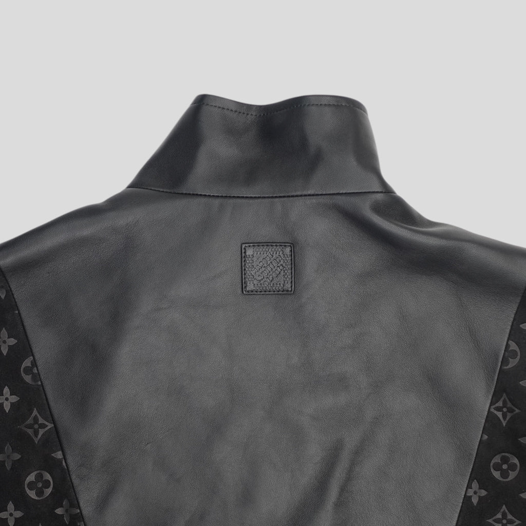 Louis Vuitton Mix Leather Track Top in Black jacket men's unisex 52