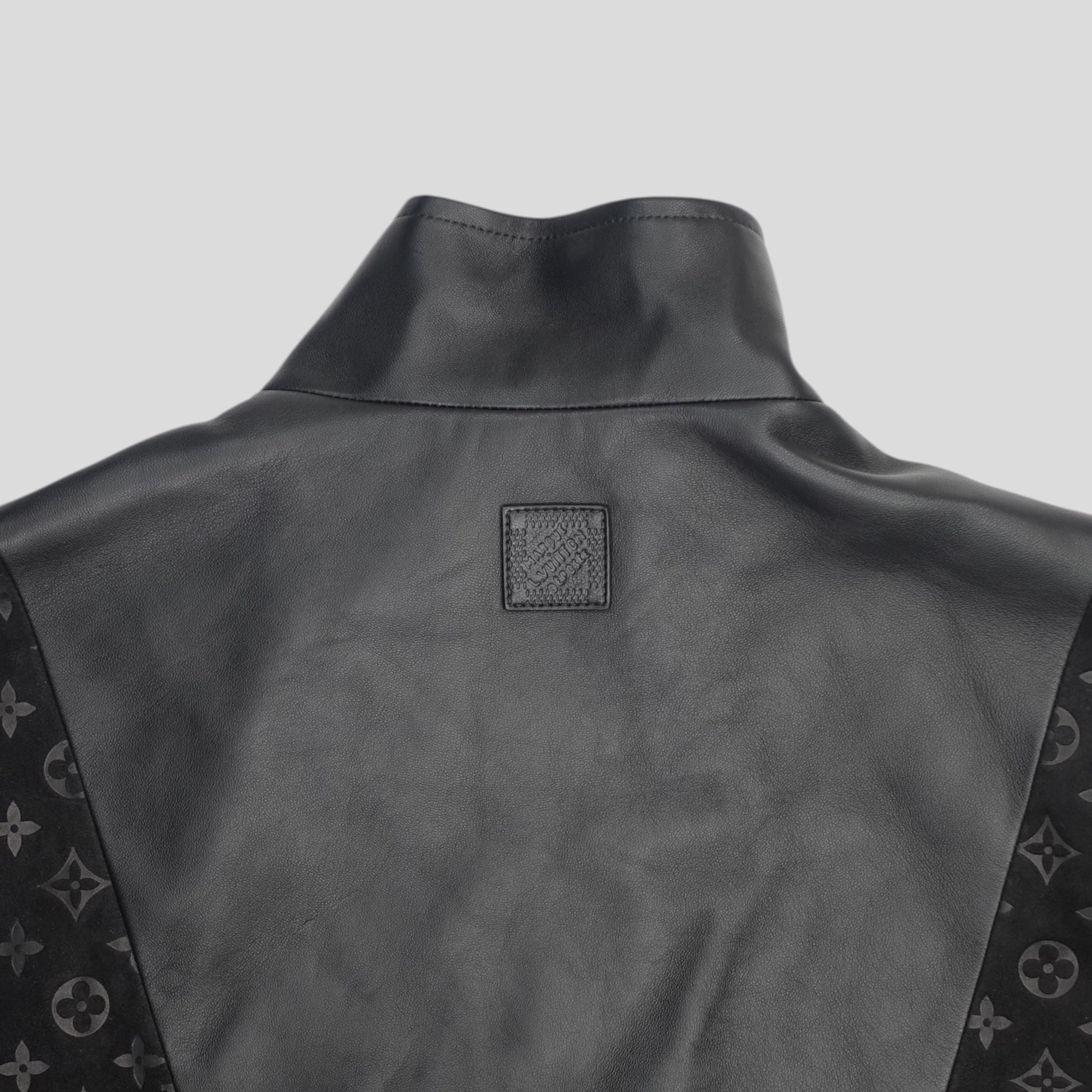 Louis Vuitton Mix Leather Track Top in Black jacket men's unisex 52