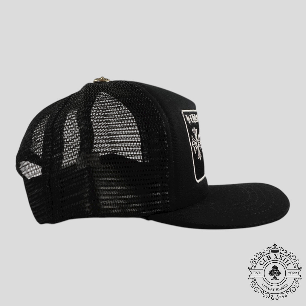 Chrome Hearts Miami Exclusive CH Patch Trucker Hat in Black Cap unisex