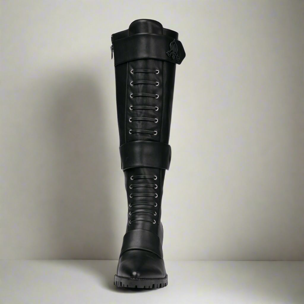 Michaela V Aspen Marta Black Boots tall knee high