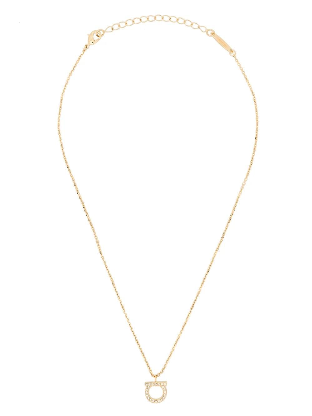 Ferragamo ladies Gancini Crystals Necklace - L