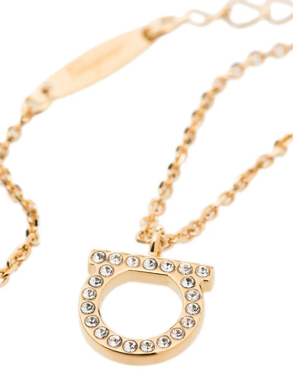 Ferragamo ladies Gancini Crystals Necklace - L