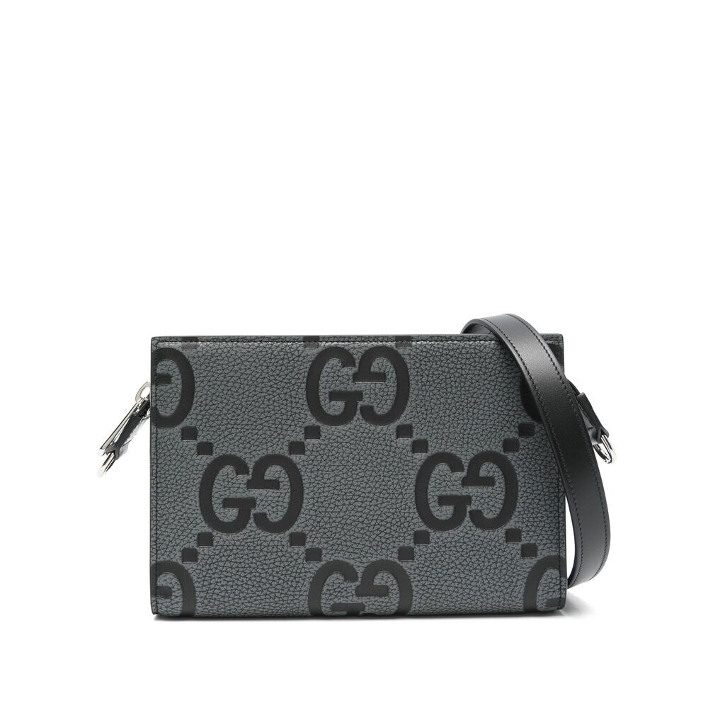Gucci Grey Messenger Bag Men's travel GG logo