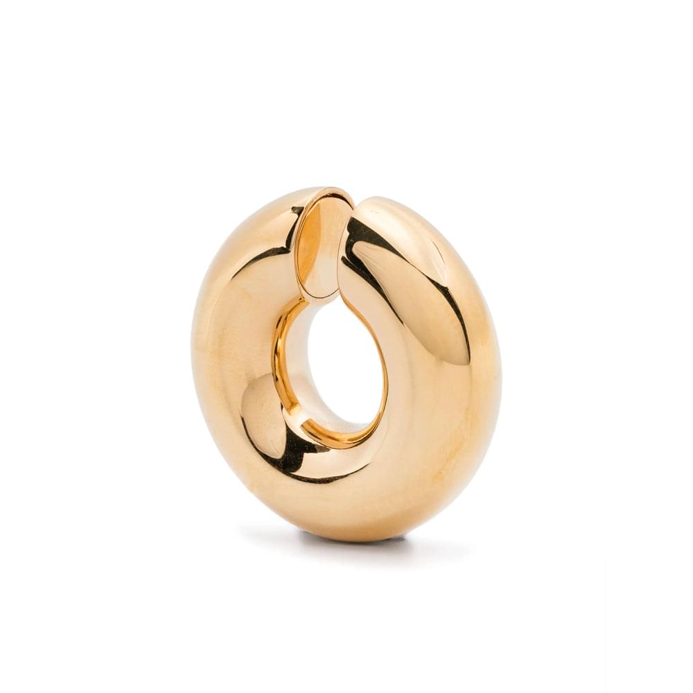Yves Saint Laurent Gold Earring ladies hoop YSL engraved