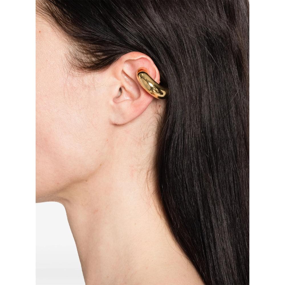Yves Saint Laurent Gold Earring ladies hoop YSL engraved