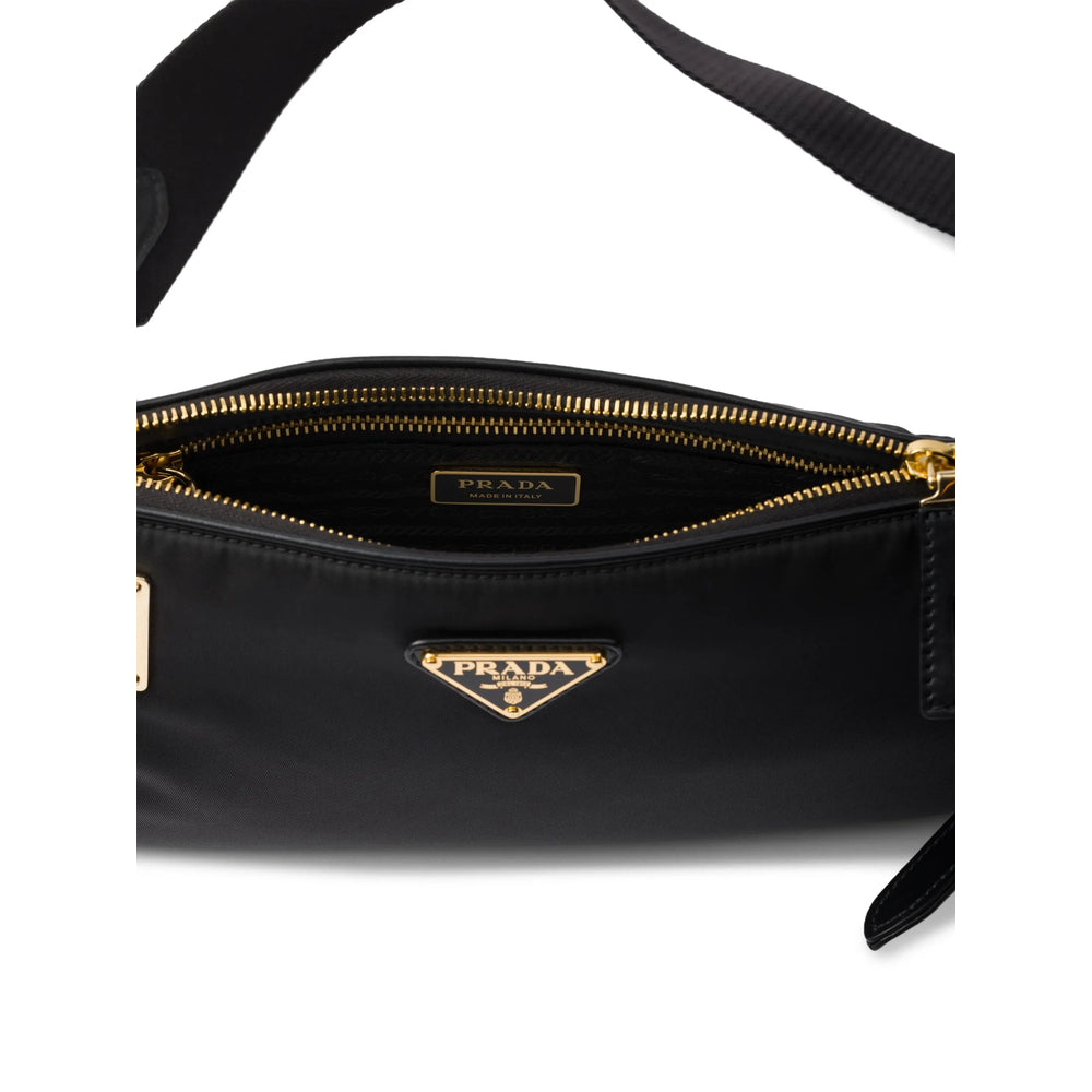 Prada Black Shoulder Bag purse handbag ladies Milano padlock