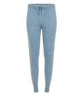 Sky Blue 100% Cashmere Sweat Pants W/ Gold Laminated Bands joggers Maison Italy