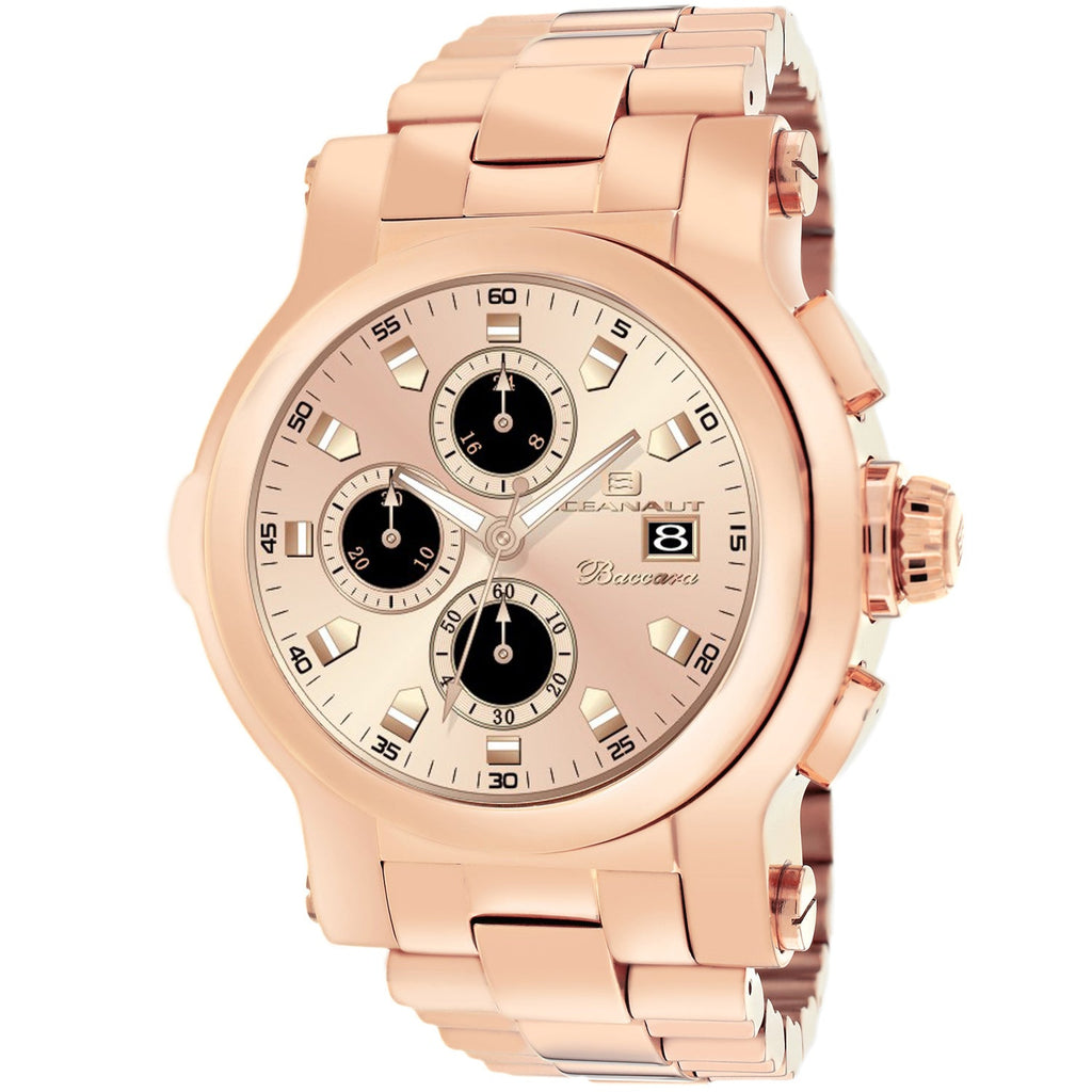 Oceanaut Men's Baccara watch XL Rose Gold Water Resistant