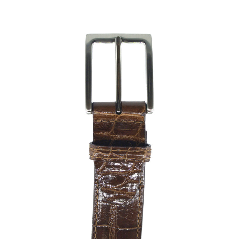70-100-CGN genuine ALLIGATOR Belt, Cognac men's