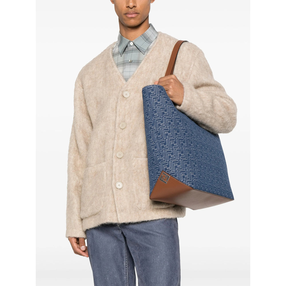 Fendi Blue Tote Bags Men Ladies Handbag luggage purse FF logo