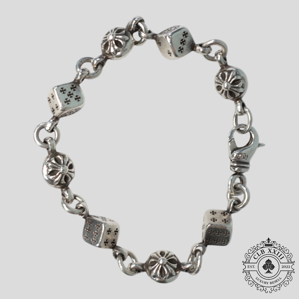 Chrome Hearts Dice and Crossball Bracelet in Silver new men's unisex .925