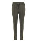 Army Green W/ Gold Stripe Sweatpants Cotton Maison Italy joggers