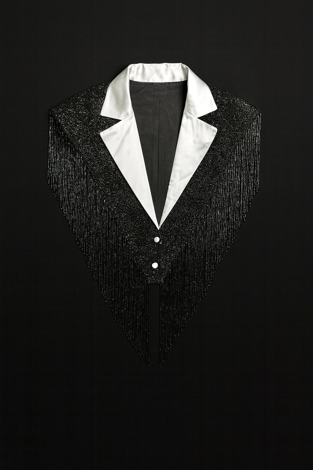 The Strategist Cape Black White Beaded  Shawl Evening Dressy Formal