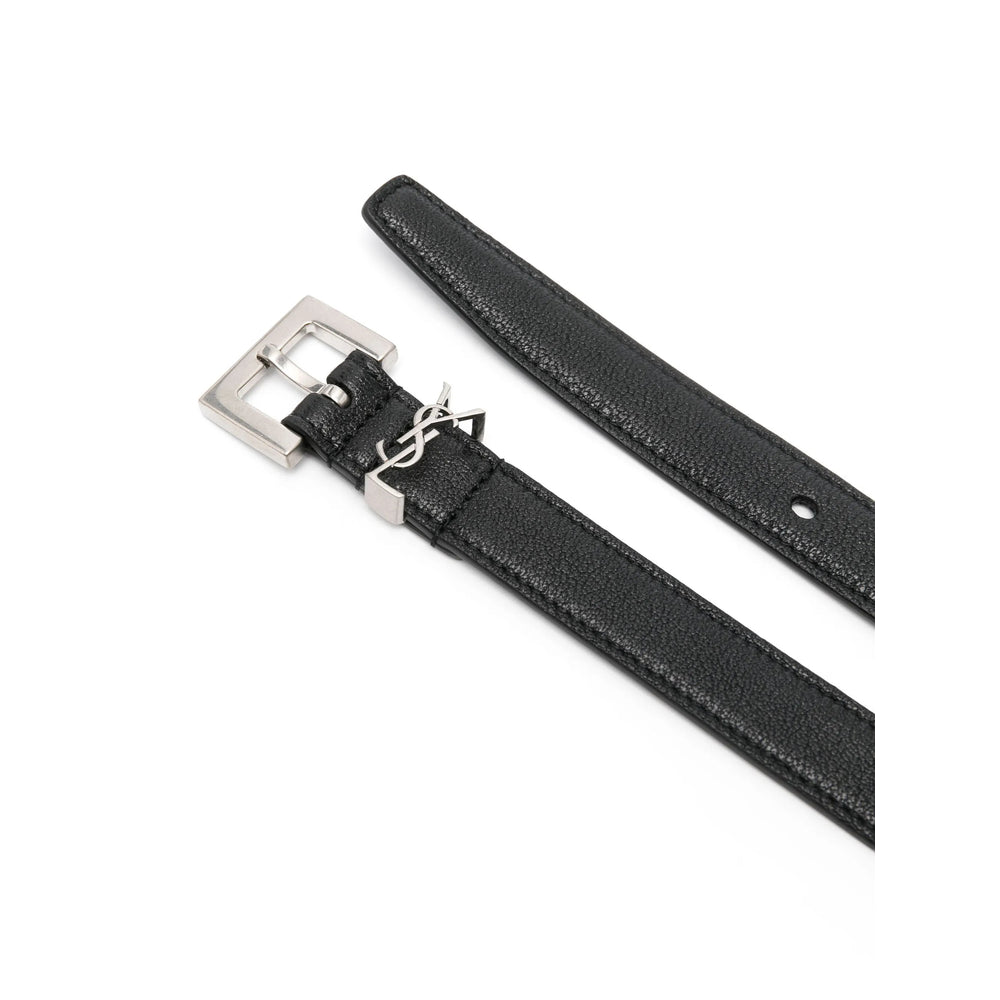 Yves Saint Laurent Black Belts Men's Italy YSL lambskin