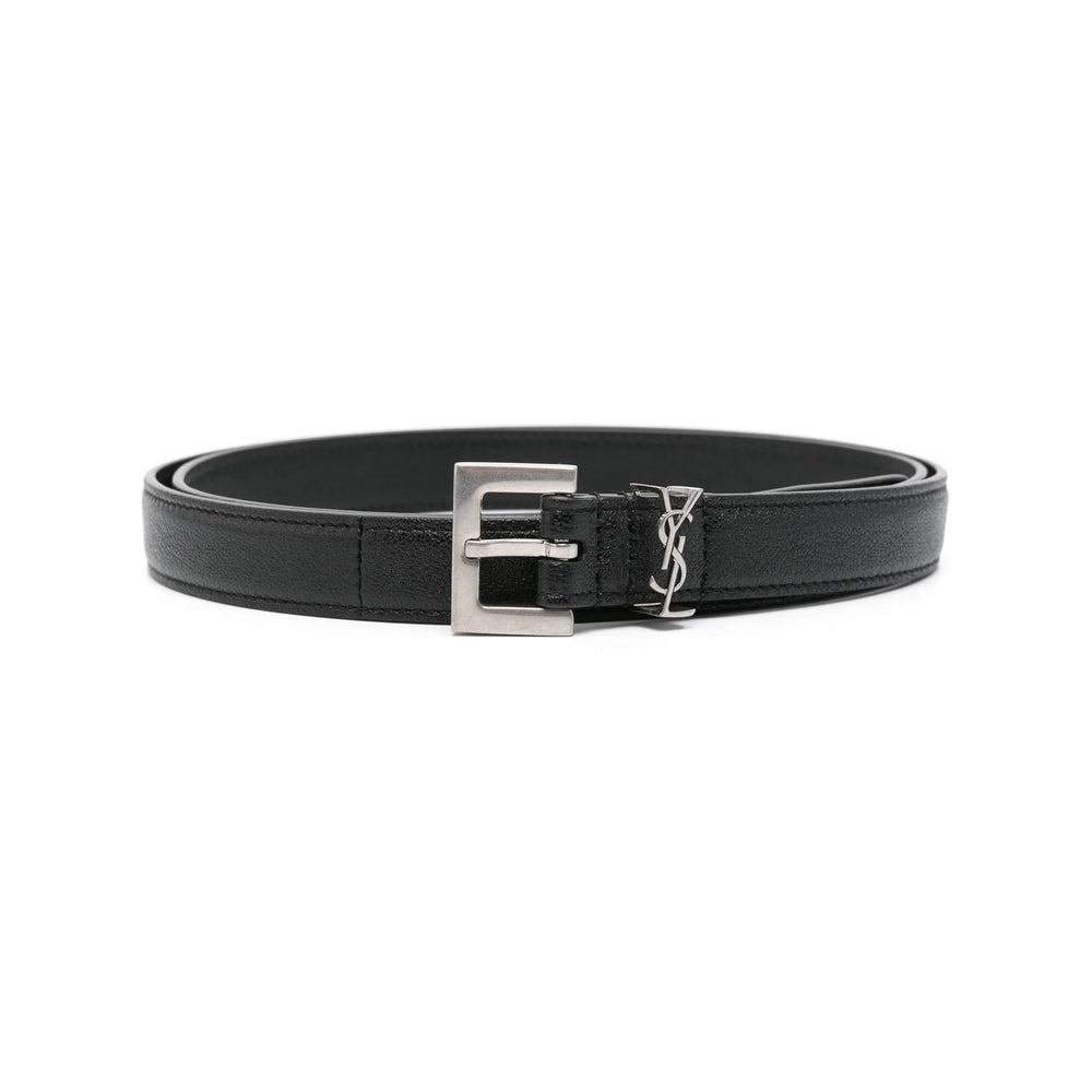 Yves Saint Laurent Black Belts Men's Italy YSL lambskin