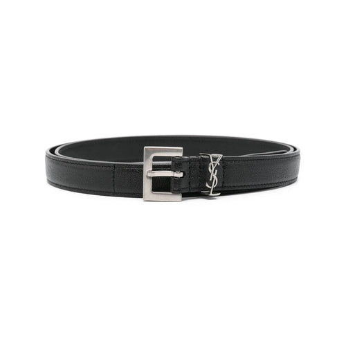 Yves Saint Laurent Black Belts Men's Italy YSL lambskin