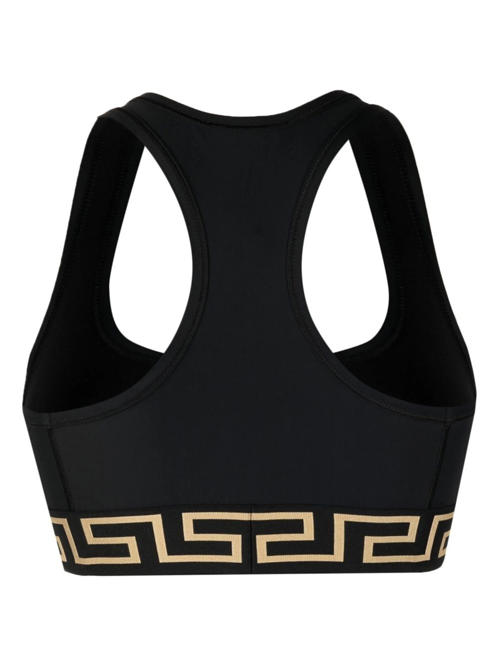 Versace ladies La Greca Sports Bra black gold logo top athletic