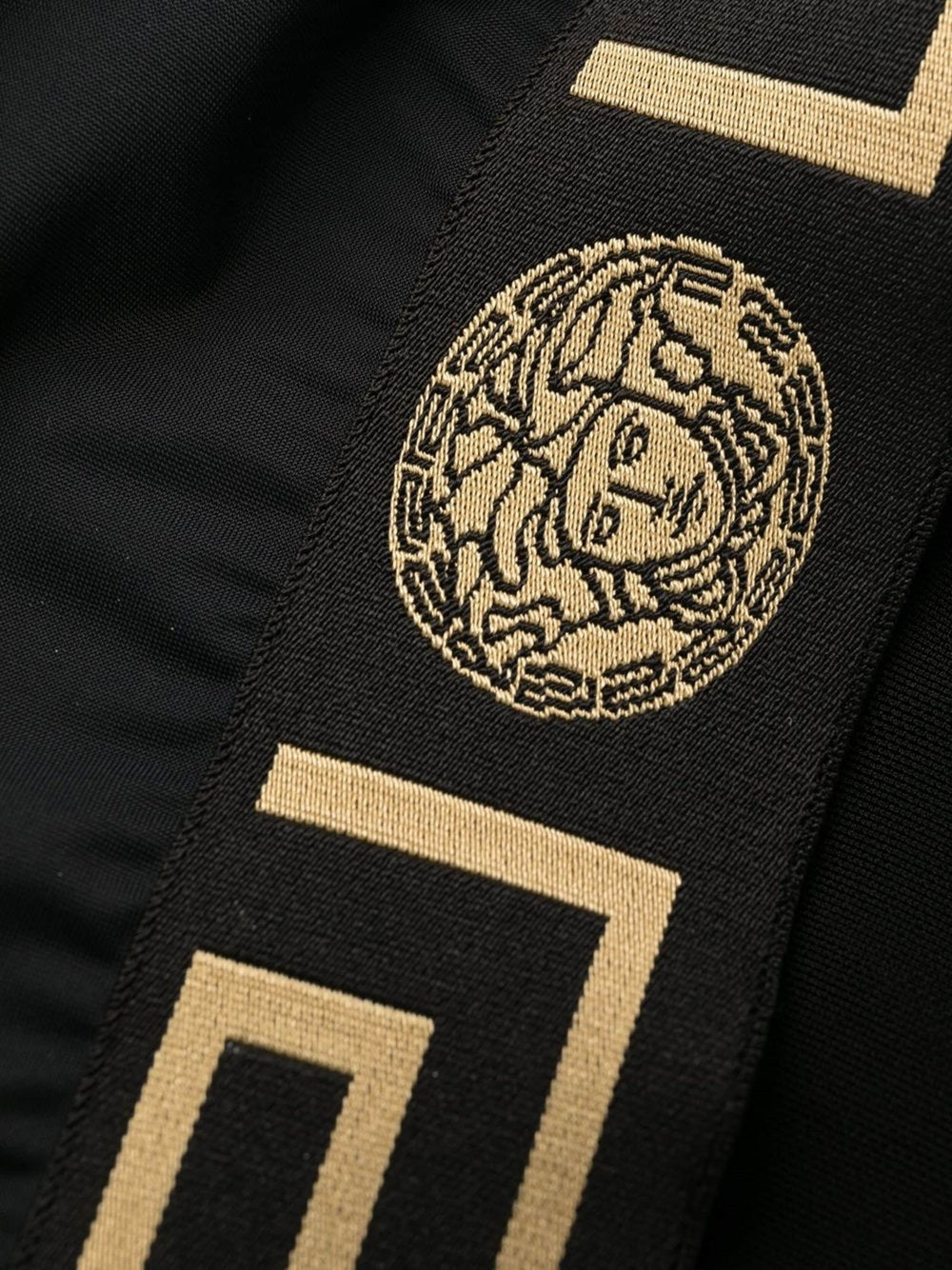 Versace ladies La Greca Sports Bra black gold logo top athletic