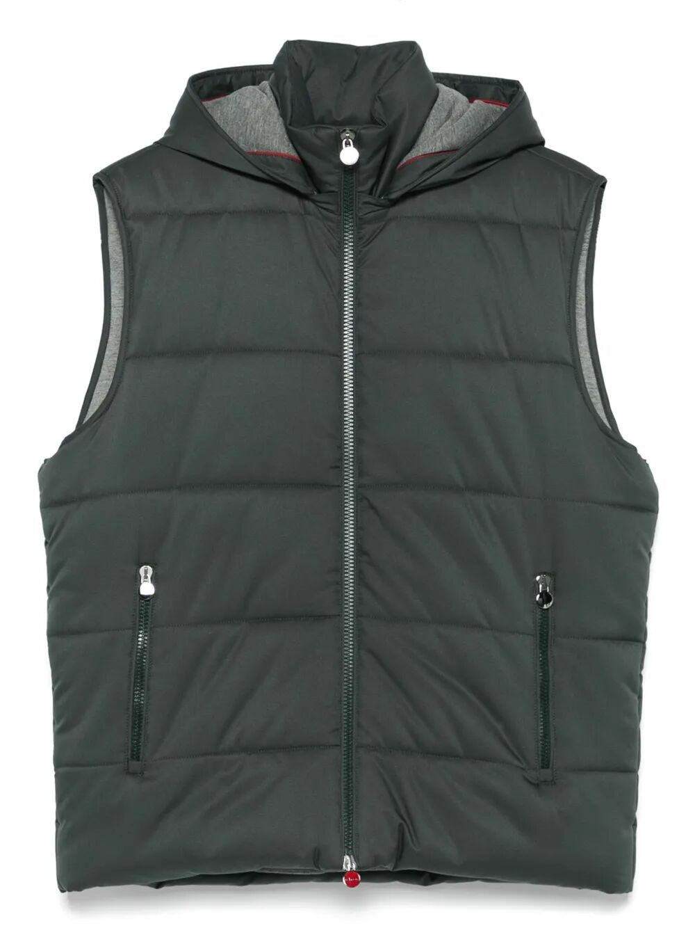 Kiton Men's dark grayish green Vest hoodie hooded