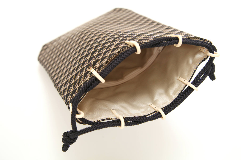 Takane Drawstring Pouch Inden Japan Deer Skin Leather Bag