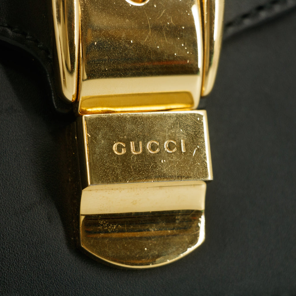 Gucci Black Sylvie Small Chain Shoulder Bag #7691 handbag purse