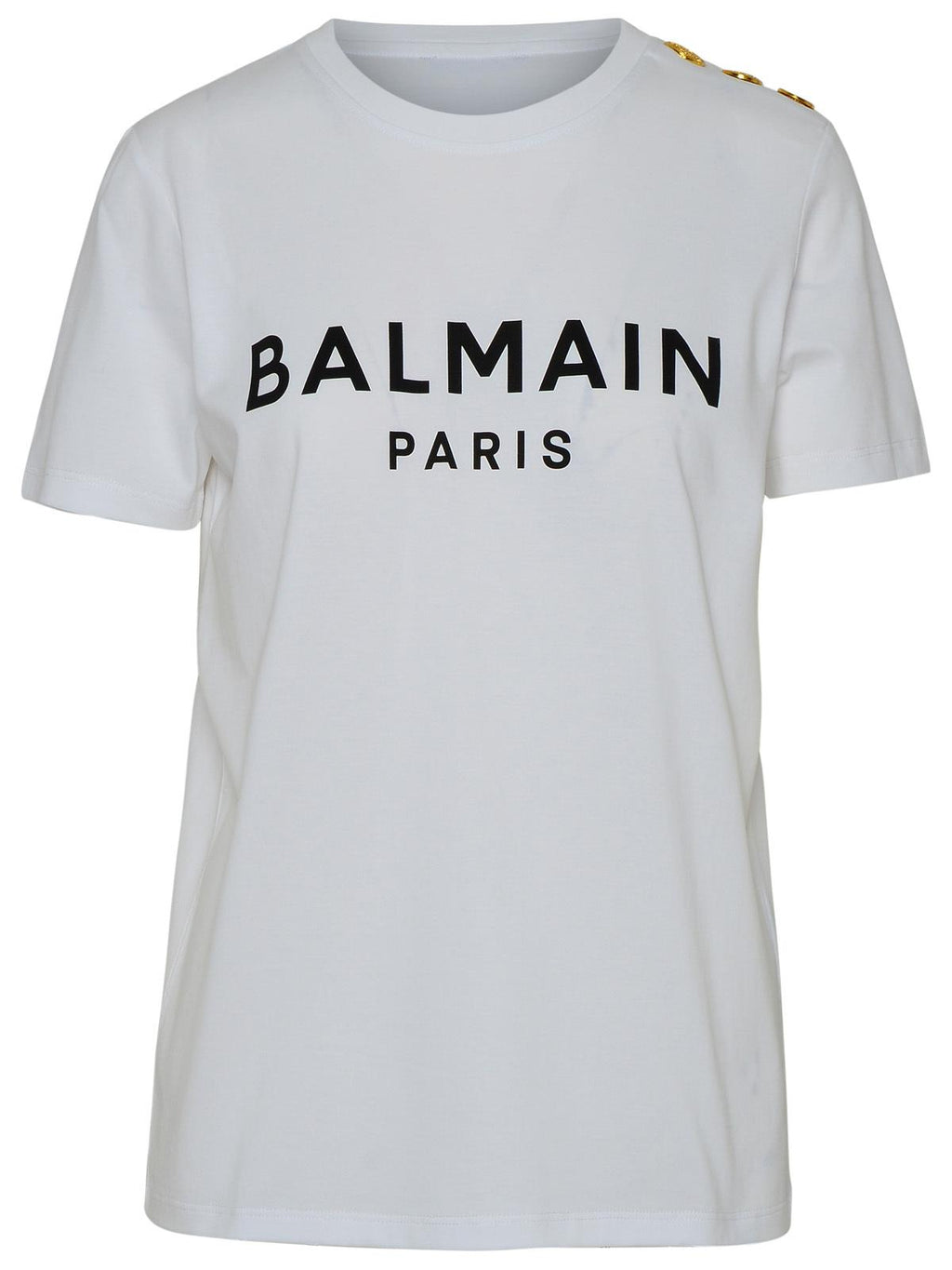 Balmain Paris White Cotton T-Shirt ladies tee white black
