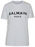 Balmain Paris White Cotton T-Shirt ladies tee white black