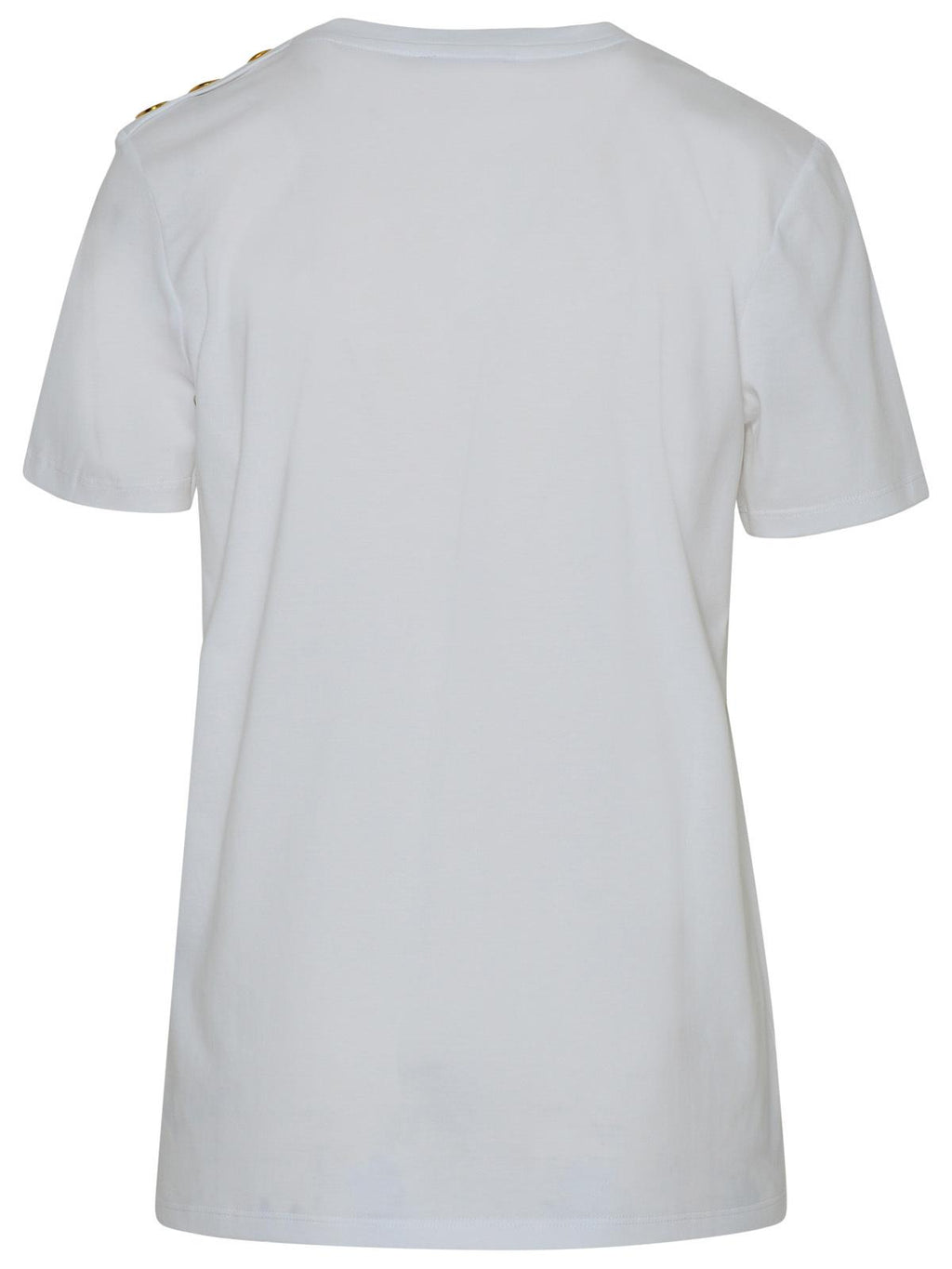 Balmain Paris White Cotton T-Shirt ladies tee white black