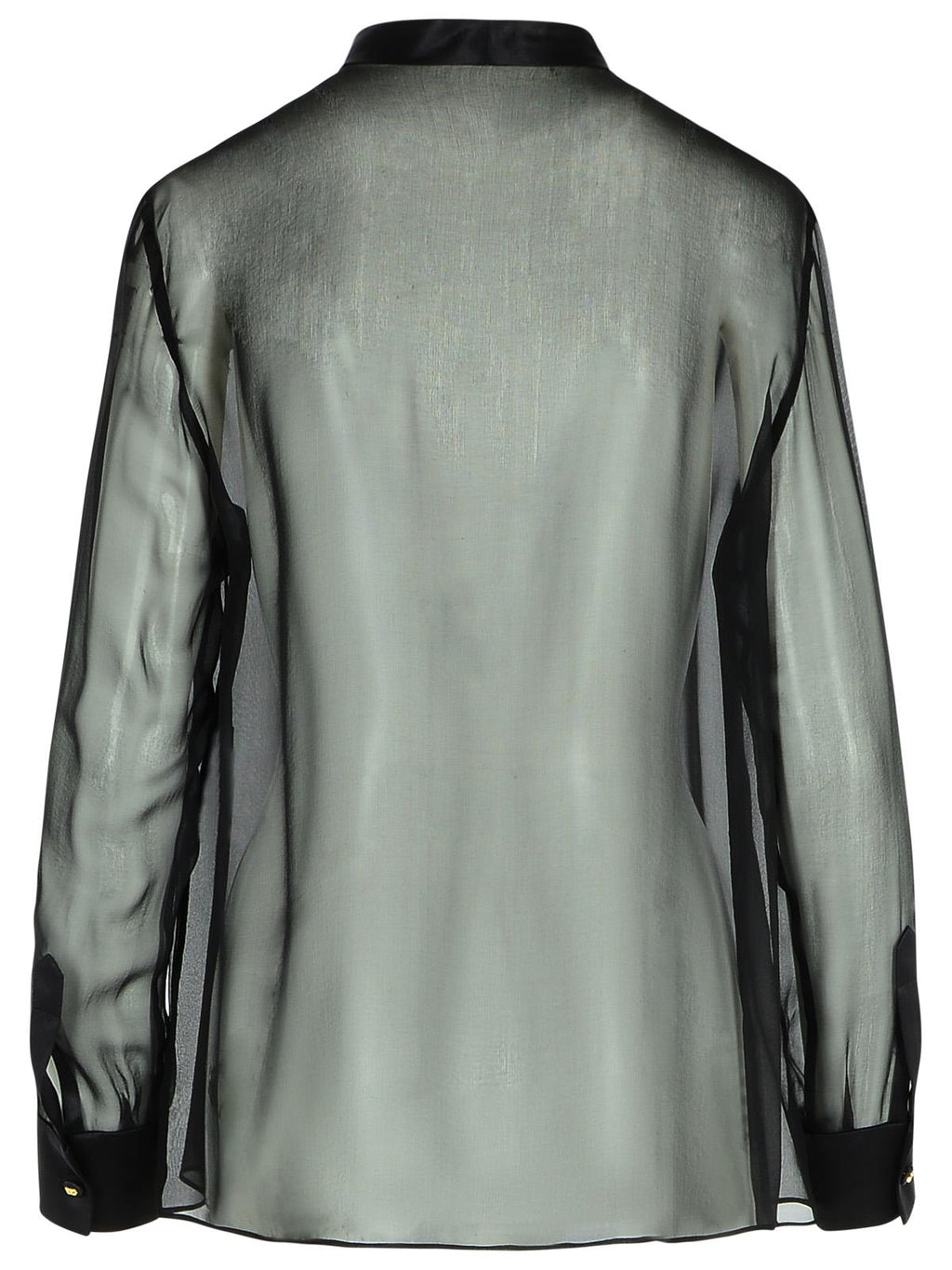 Dolce & Gabbana Black Silk sheer Blouse Shirt ladies ribbons pleats dressy DG