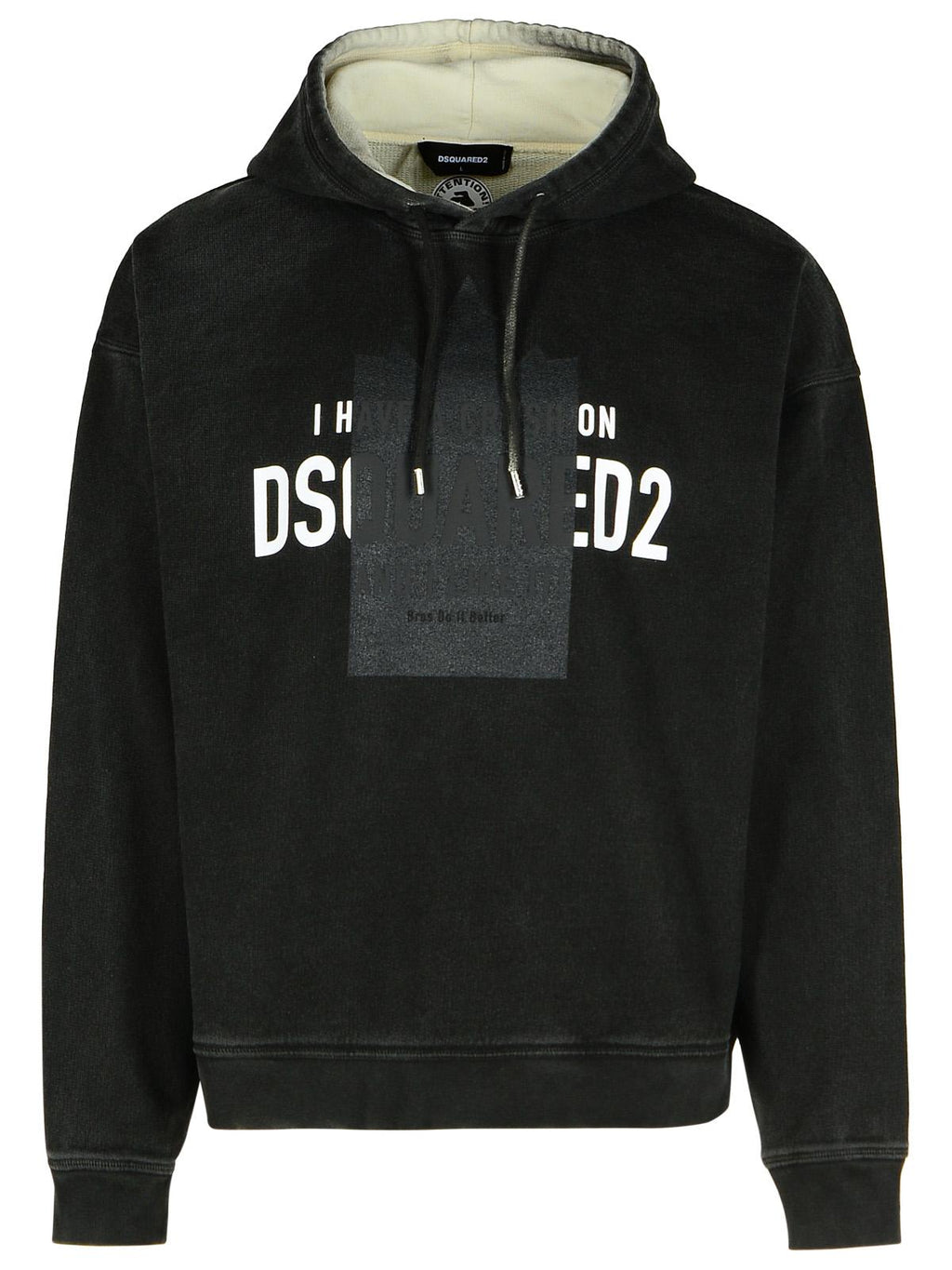 Dsquared2 Black Cotton Sweatshirt Men's Black Pullover sweater