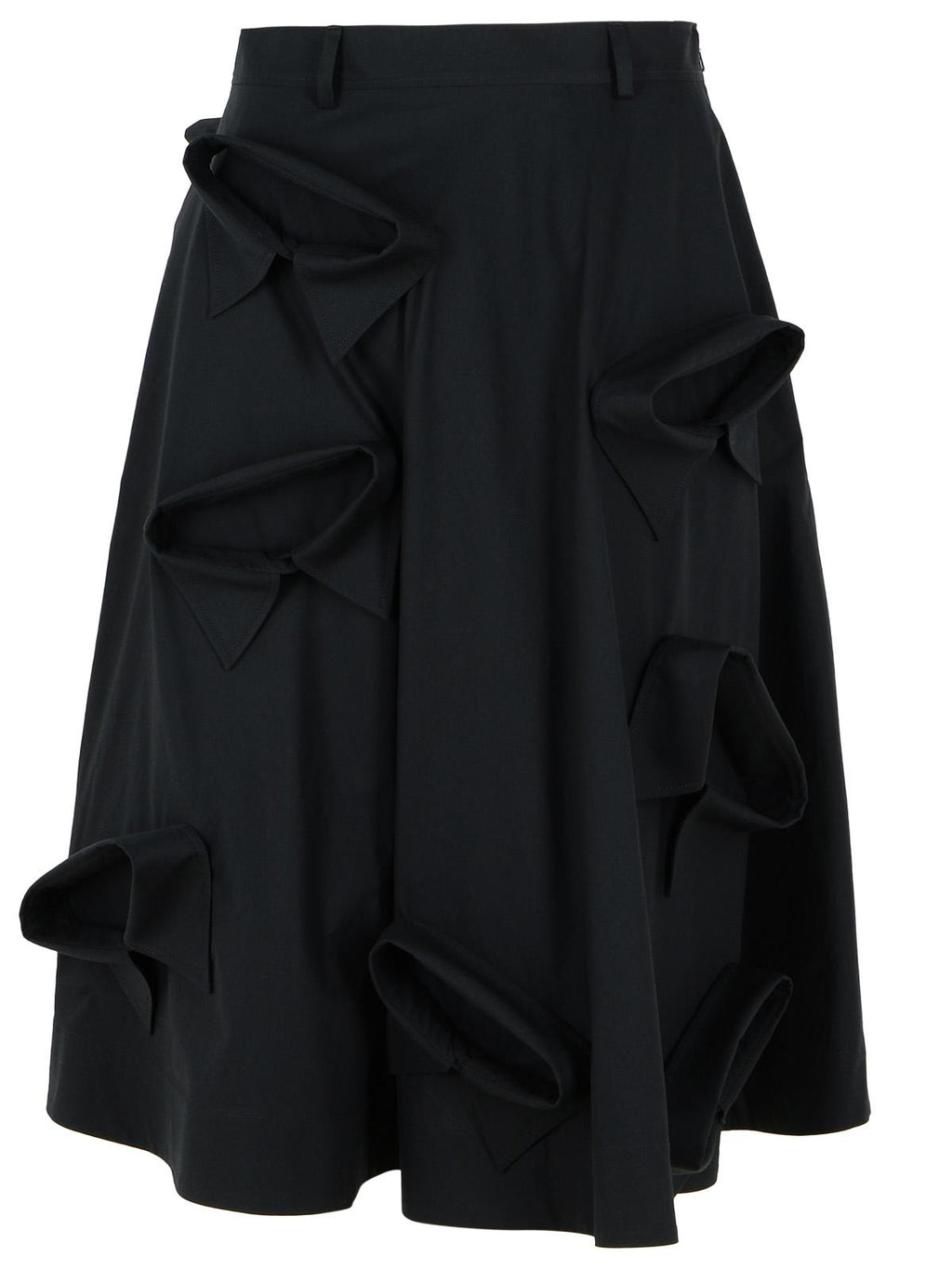 Moschino Black Cotton Skirt ladies pointed embellishment collars