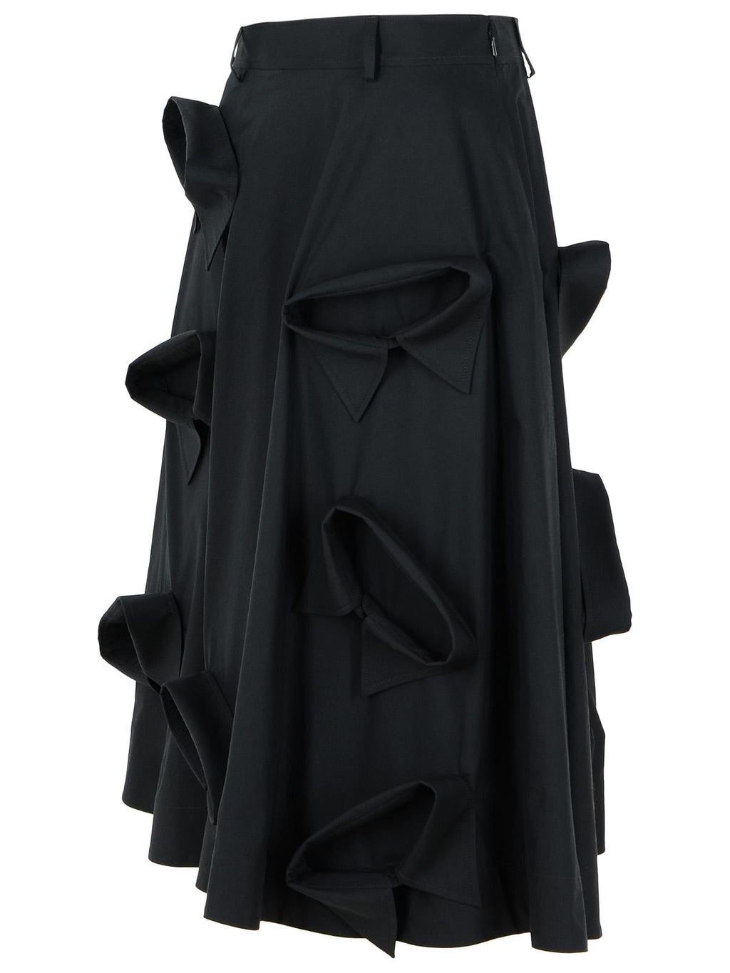 Moschino Black Cotton Skirt ladies pointed embellishment collars
