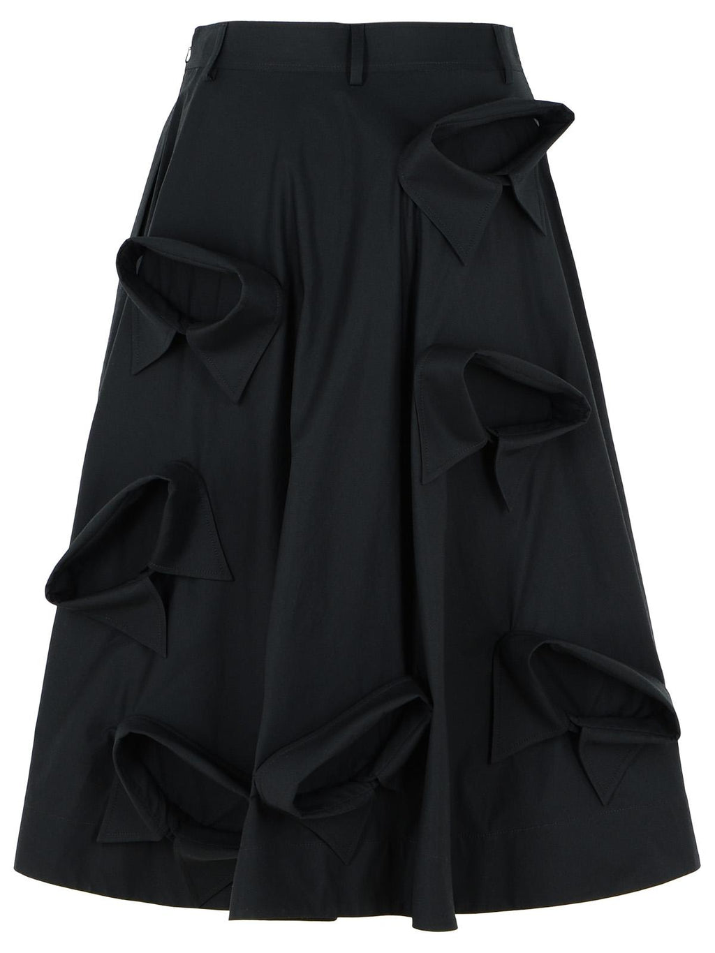 Moschino Black Cotton Skirt ladies pointed embellishment collars
