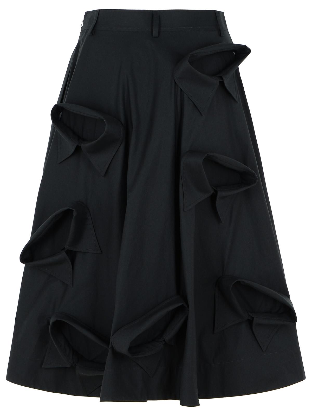 Moschino Black Cotton Skirt ladies pointed embellishment collars