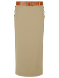 Moschino Beige Virgin Wool Skirt ladies