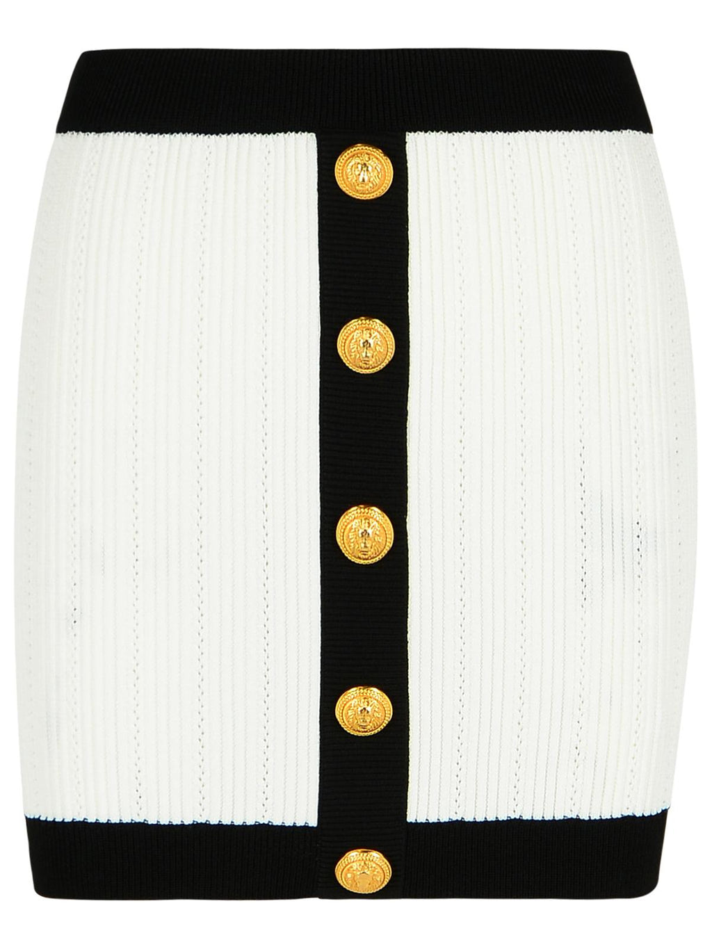 Balmain Paris Mini Skirt Viscose Blend ladies white with black trim ladies