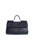 Dolce & Gabbana 'My Sicily' Plongé Calf Leather Handbag Purse Ladies Black