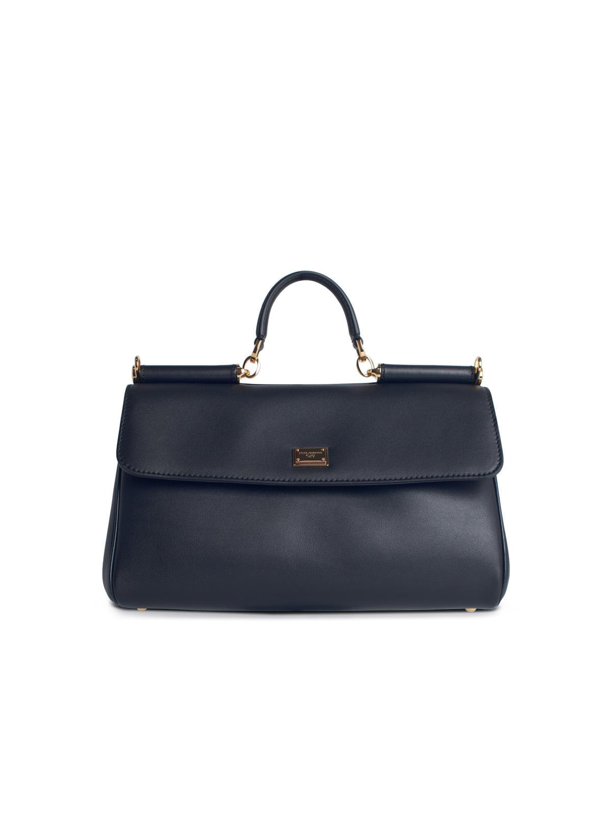 Dolce & Gabbana 'My Sicily' Plongé Calf Leather Handbag Purse Ladies Black