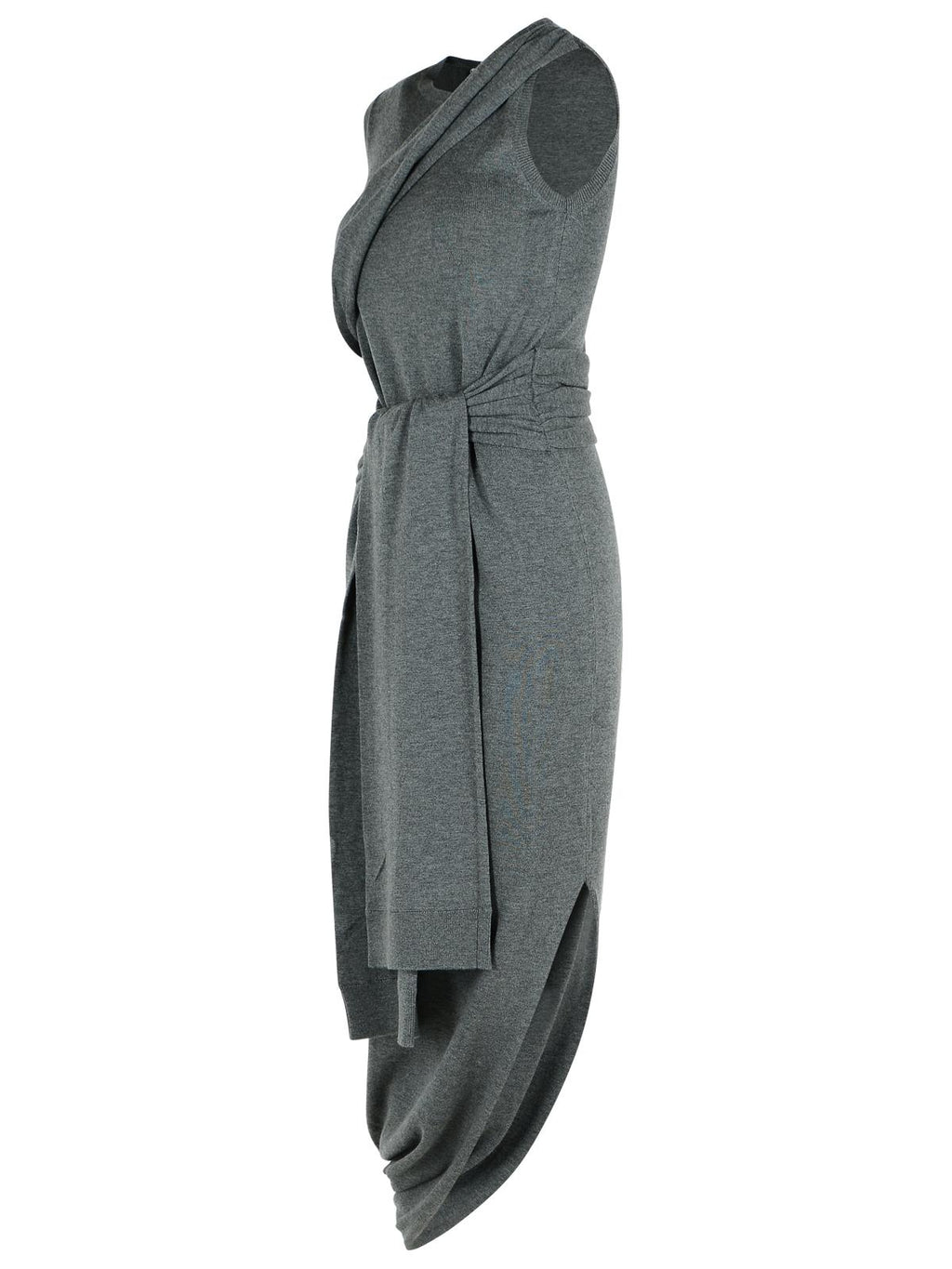 JW Anderson Grey Wool Blend Dress ladies draped silhouette sleeveless