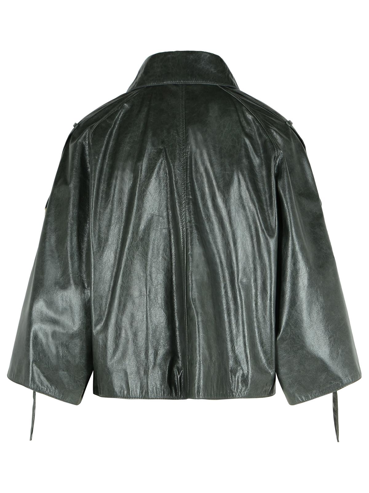 Max Mara 'Tenace' dark Grey Leather Jacket Ladies Cape Coat