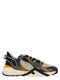 Fendi Men's 'Flow' Sneakers Black Yellow shoes athletic