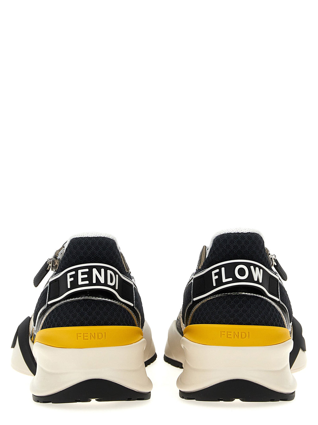 Fendi Men's 'Flow' Sneakers Black Yellow shoes athletic